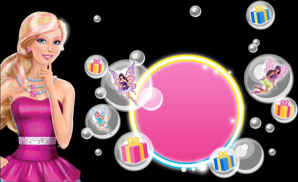 Barbie Birthday Invitation Template PNG