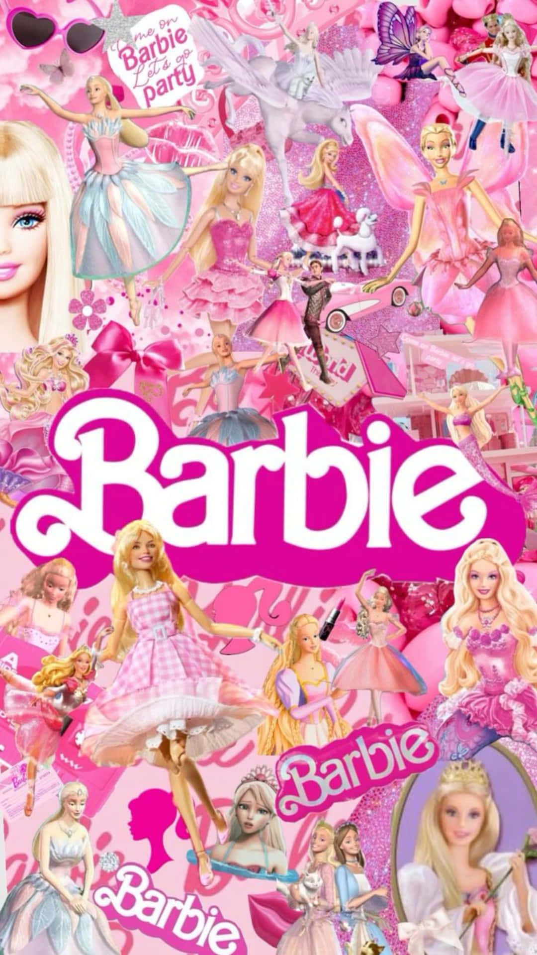 Barbie Collage Pink Fantasy Wallpaper