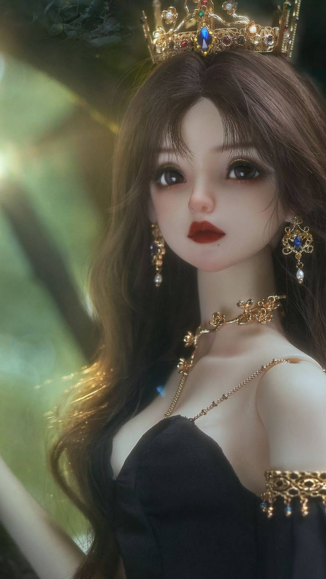Download Barbie Doll In Black Dress Wallpaper 