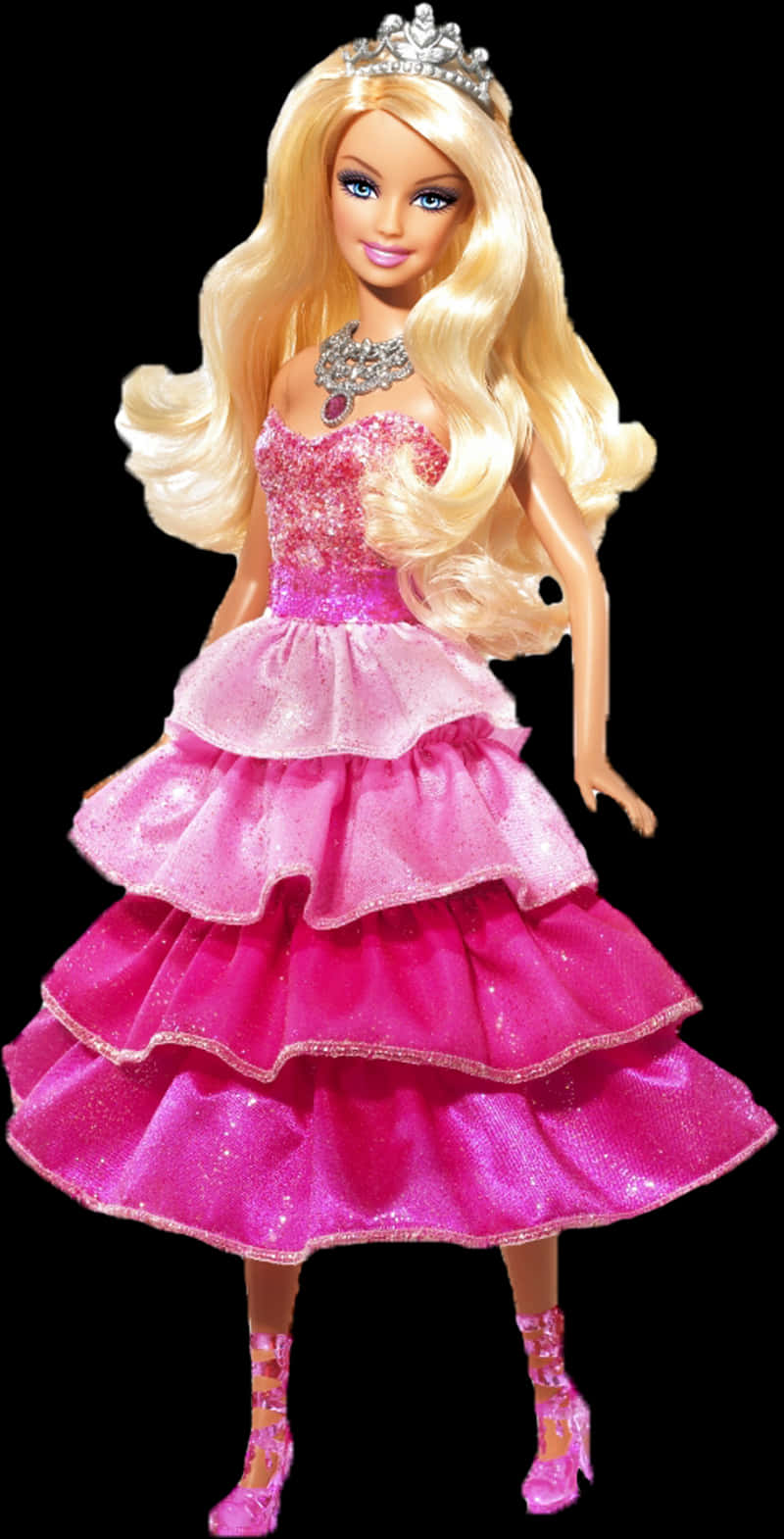 Barbie Dollin Pink Gown PNG