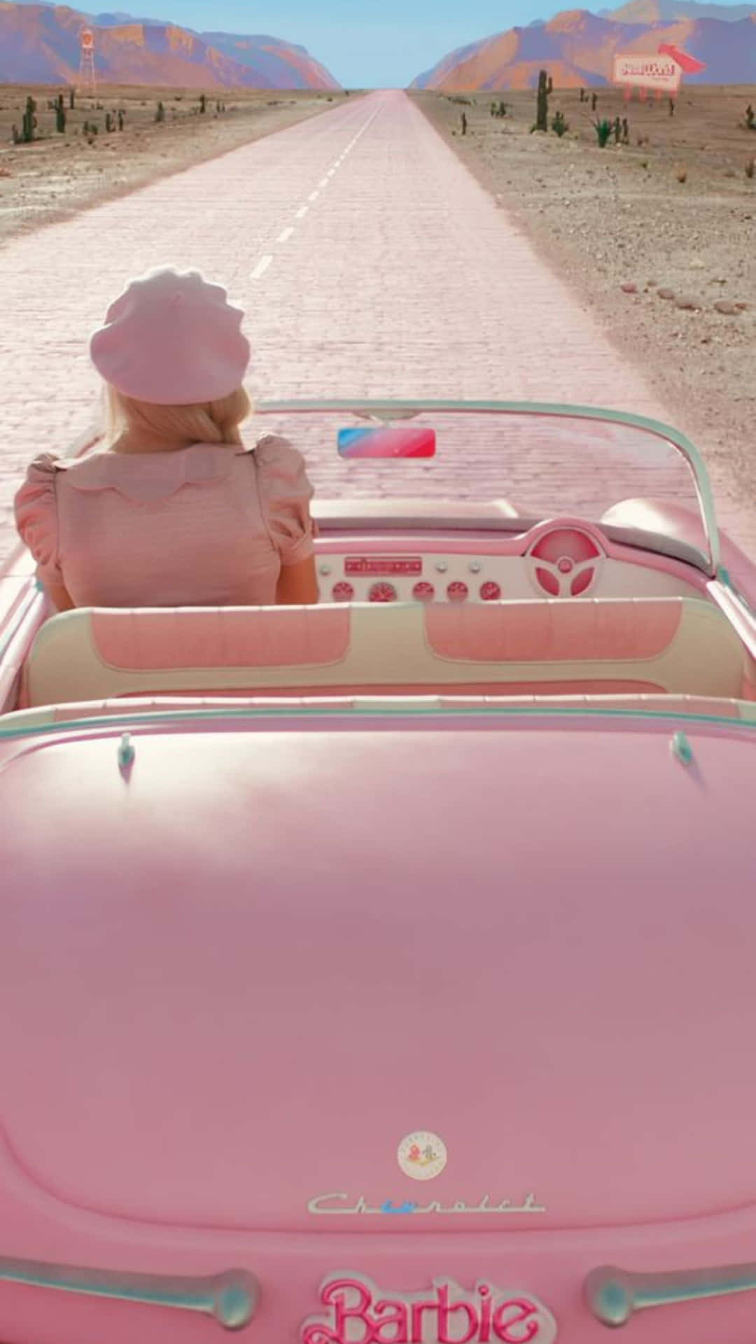 Voiture De Rêve Barbie En Road Trip Dans Le Désert Fond d'écran