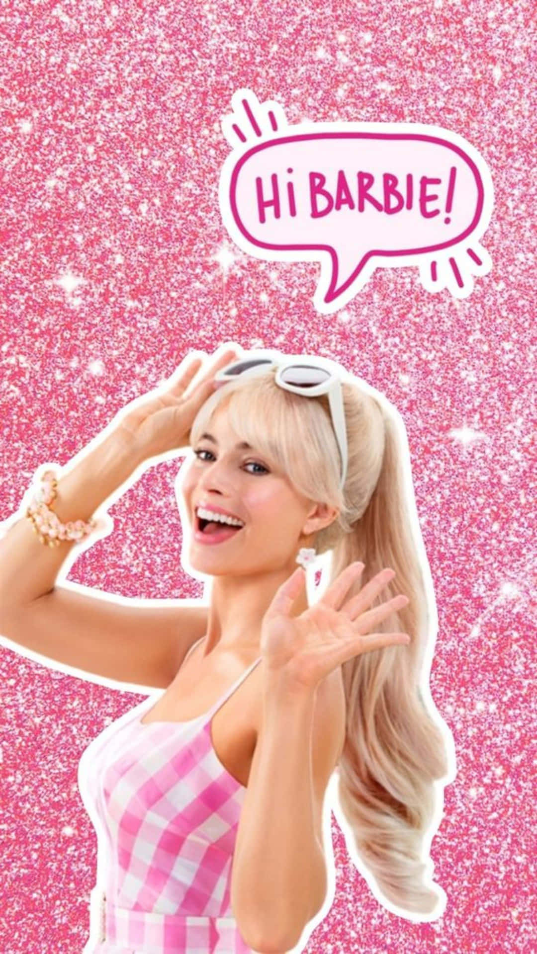 Barbie Inspired Greeting Pink Sparkle Background Wallpaper