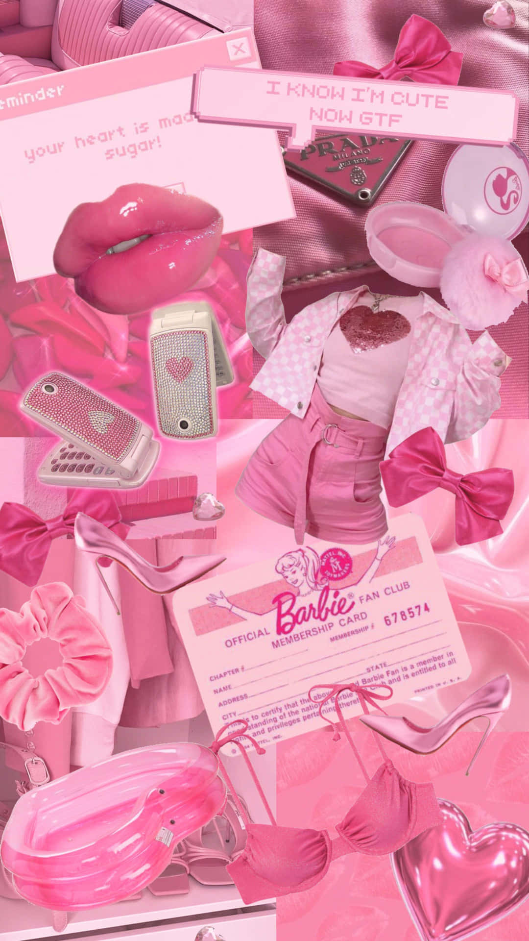 Barbie Inspired Pink Aesthetic Collage Wallpaper