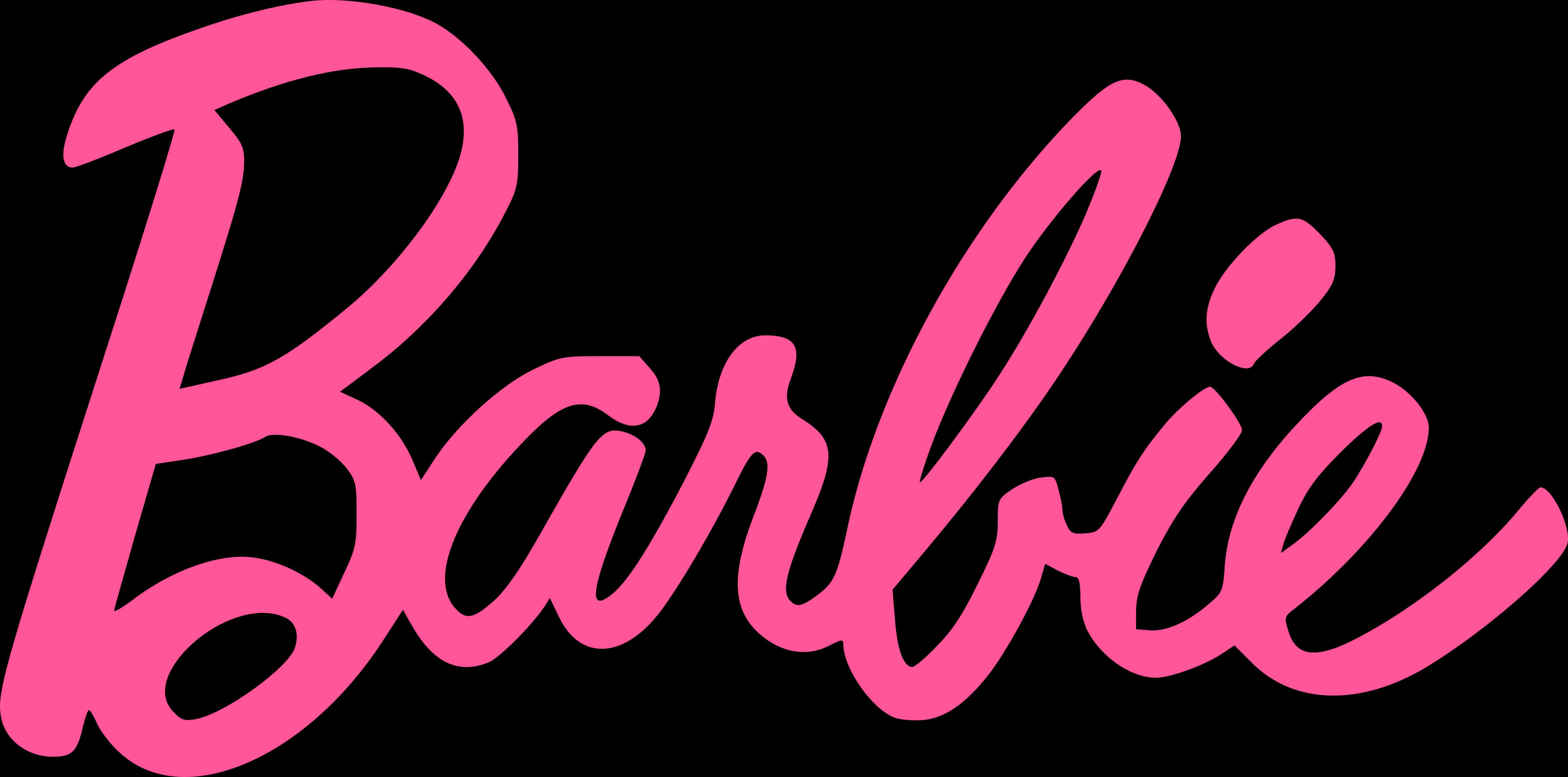 Iconic Pink Script Logo PNG