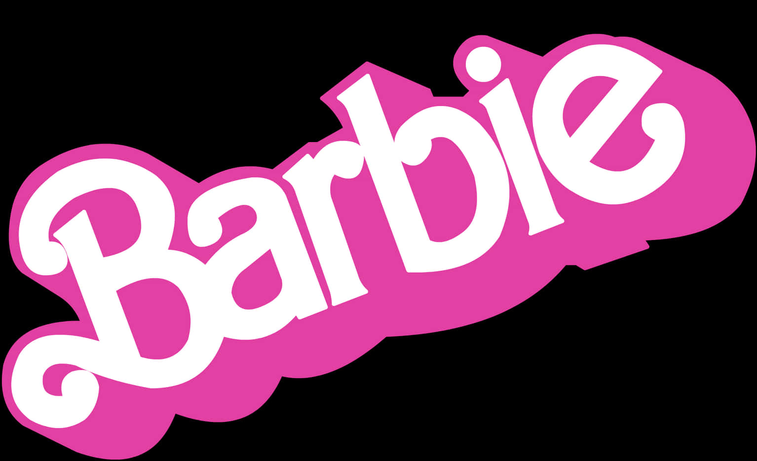 Barbie Logo Pinkand White PNG