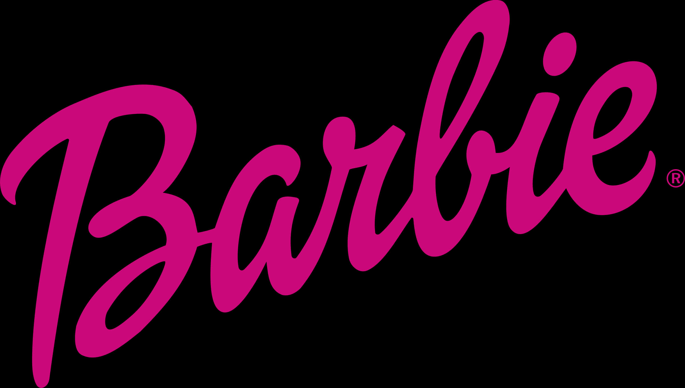 Barbie Logo Pinkon Black PNG