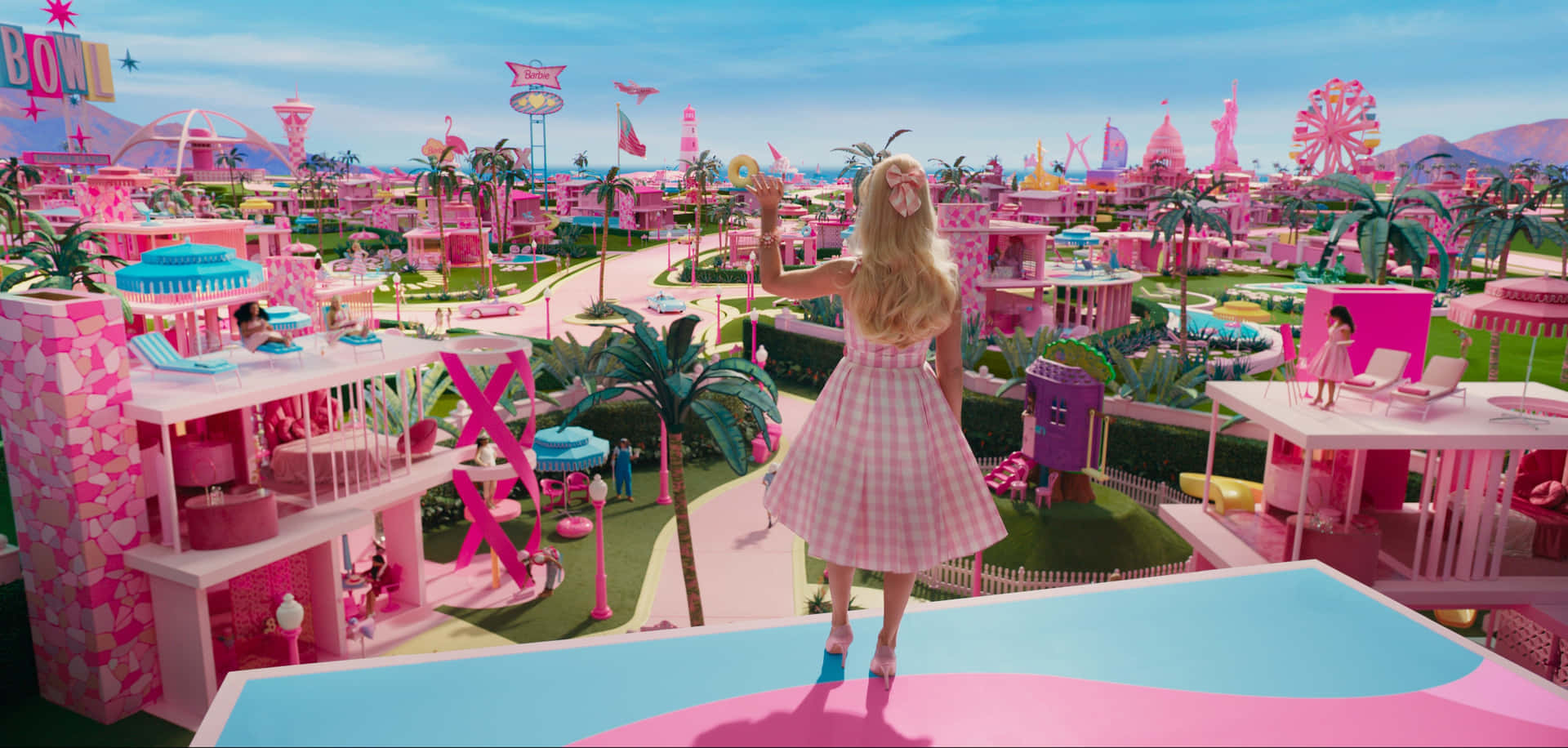 Barbie Movie Pink Wonderland Scene Wallpaper