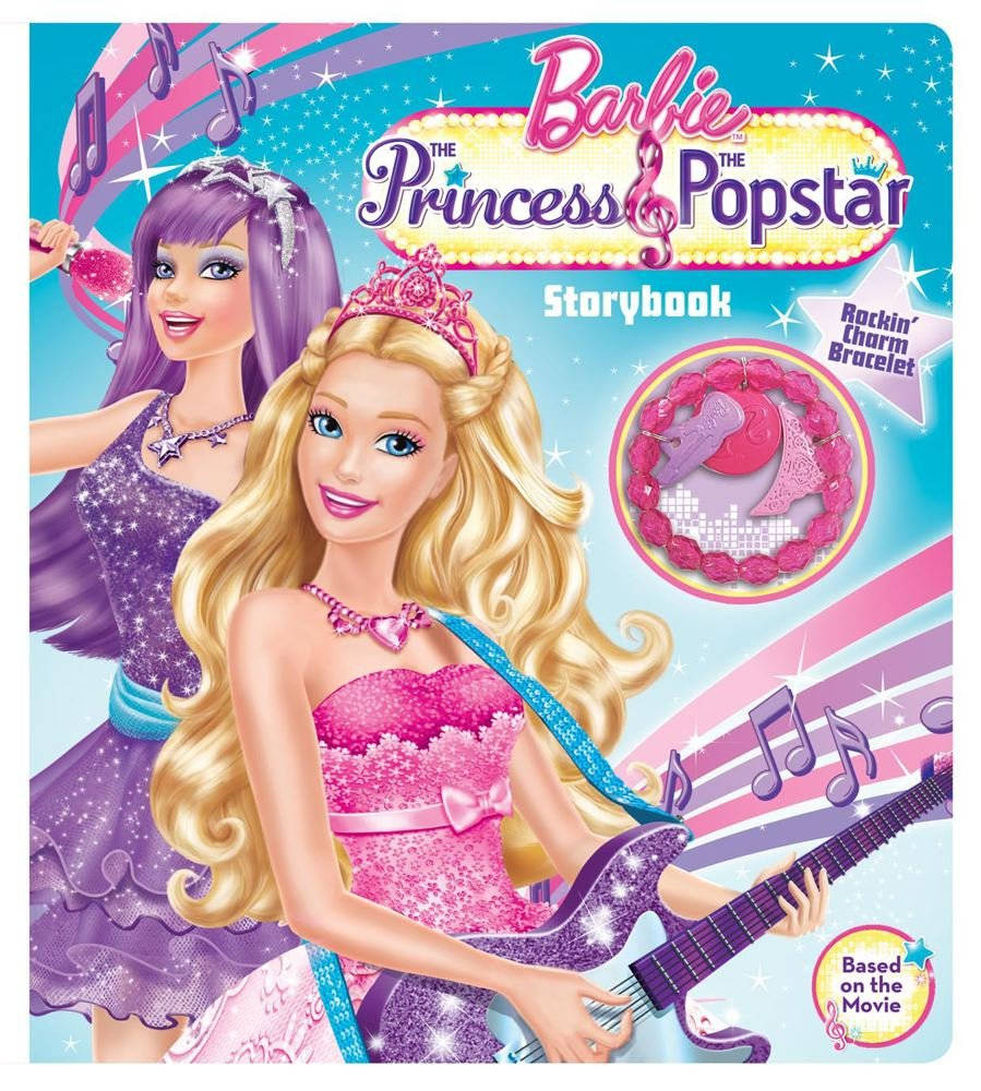 Barbieprinsessan Och Popstjärna Storybook Omslag Wallpaper