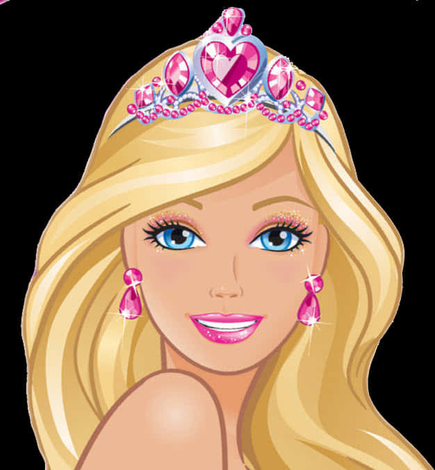 Barbie Princess Cartoon Portrait PNG