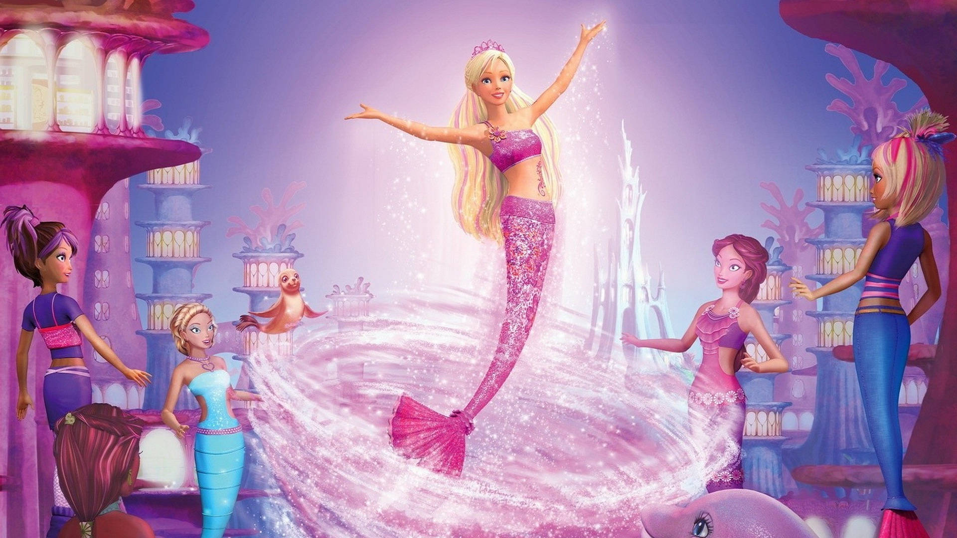 Barbie Prinsesse Havfrue Tale Levitating Wallpaper