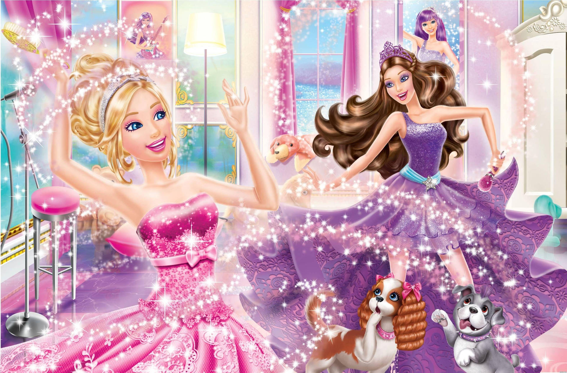 Download Barbie Princess Pop Star Dancing Wallpaper 