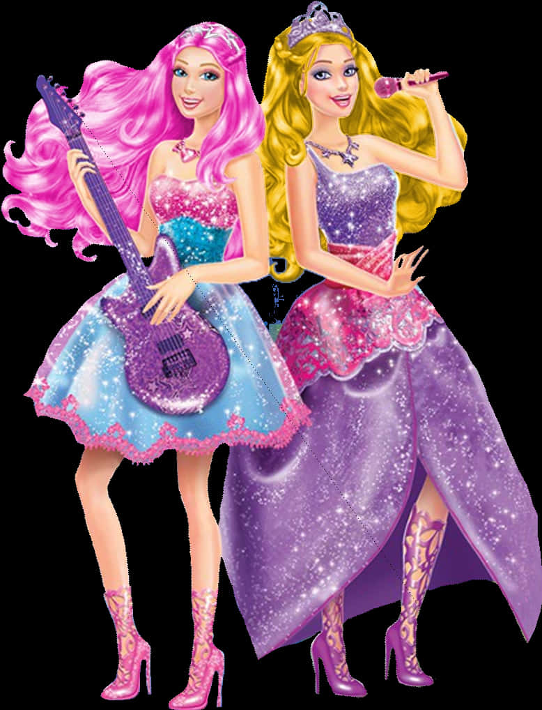 Barbie Rockstarand Princess PNG