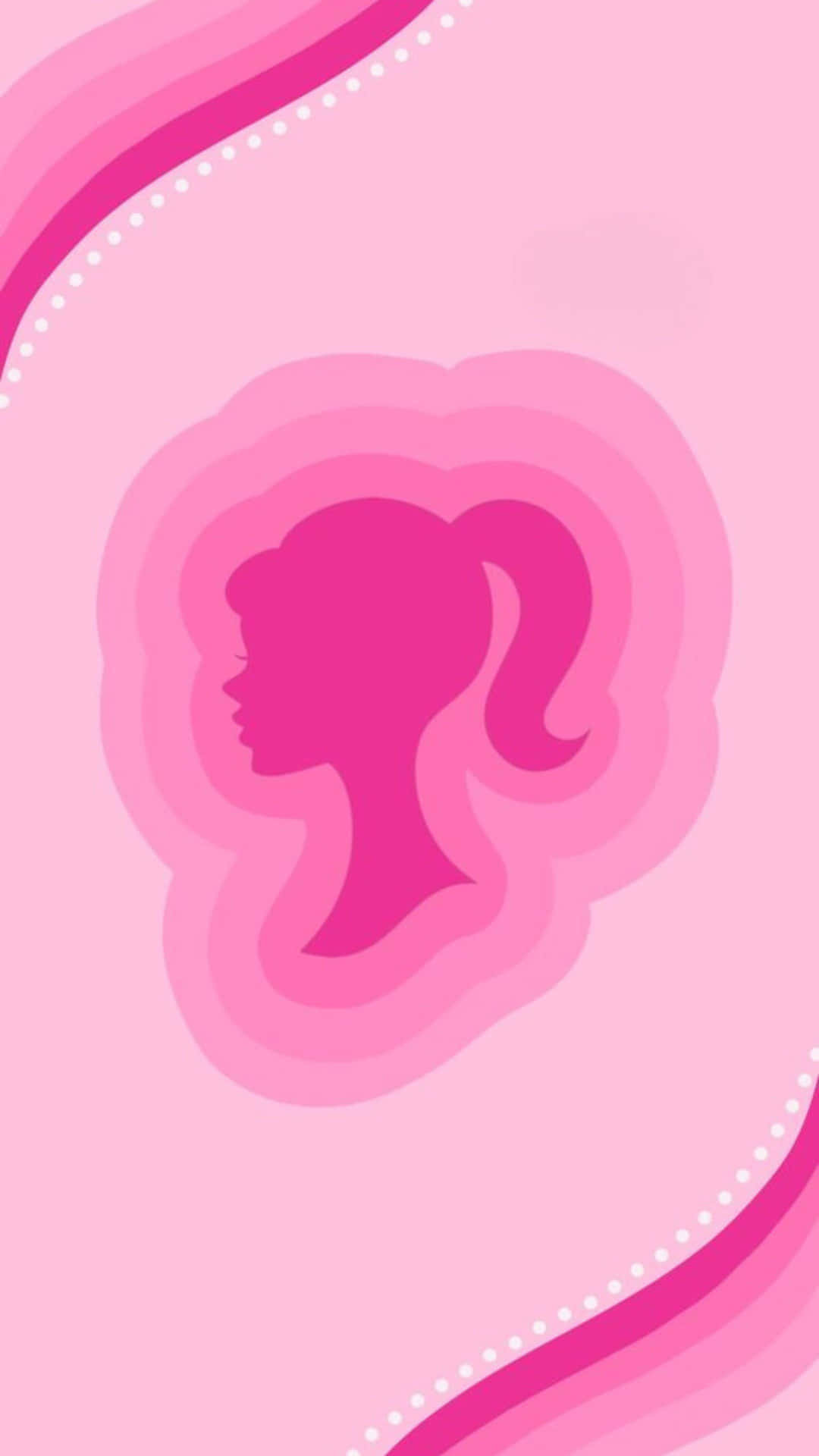 Barbie Silhouette Pink Background Wallpaper