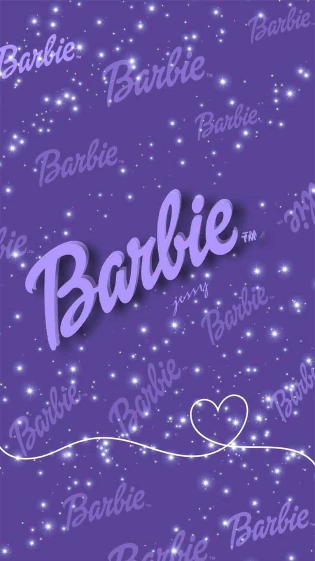 Barbie Sparkling Purple Background Wallpaper