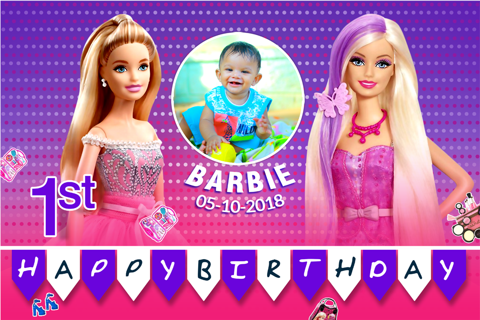 Barbie Theme First Birthday Celebration PNG