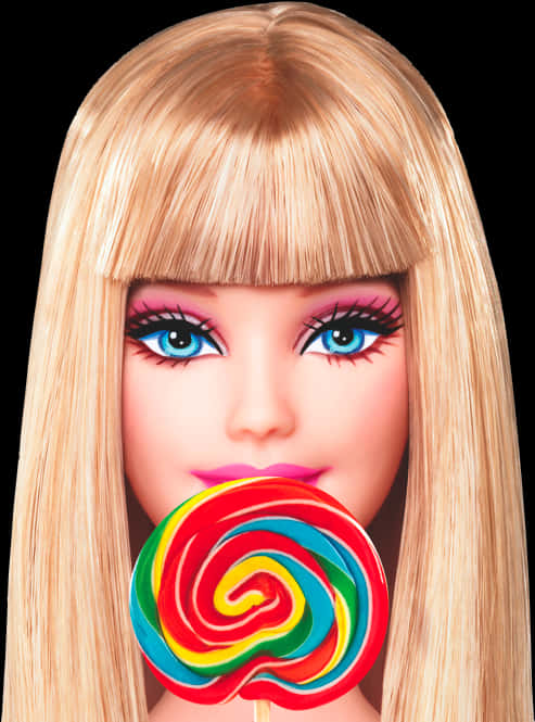 Barbie With Lollipop PNG