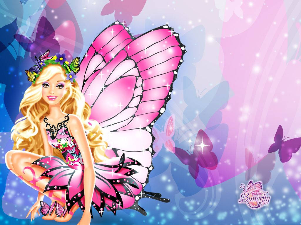 Barbie Mit Rosafarbenen Schmetterlingsflügeln