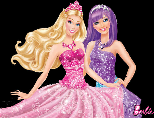 Barbieand Friend Princess Dresses PNG