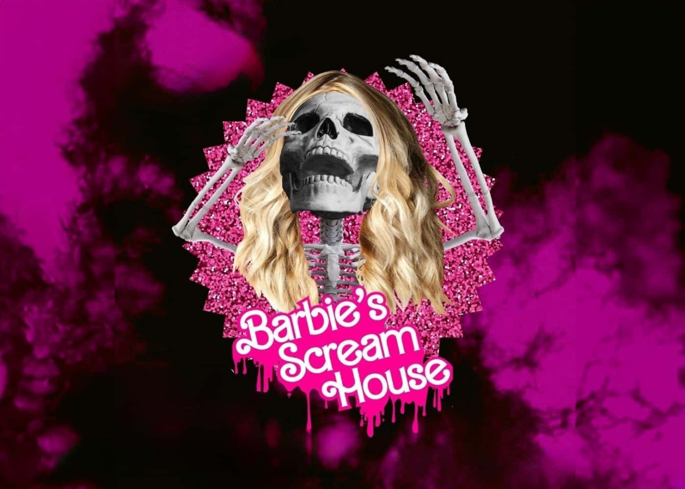Barbies Scream House Skeleton Wallpaper