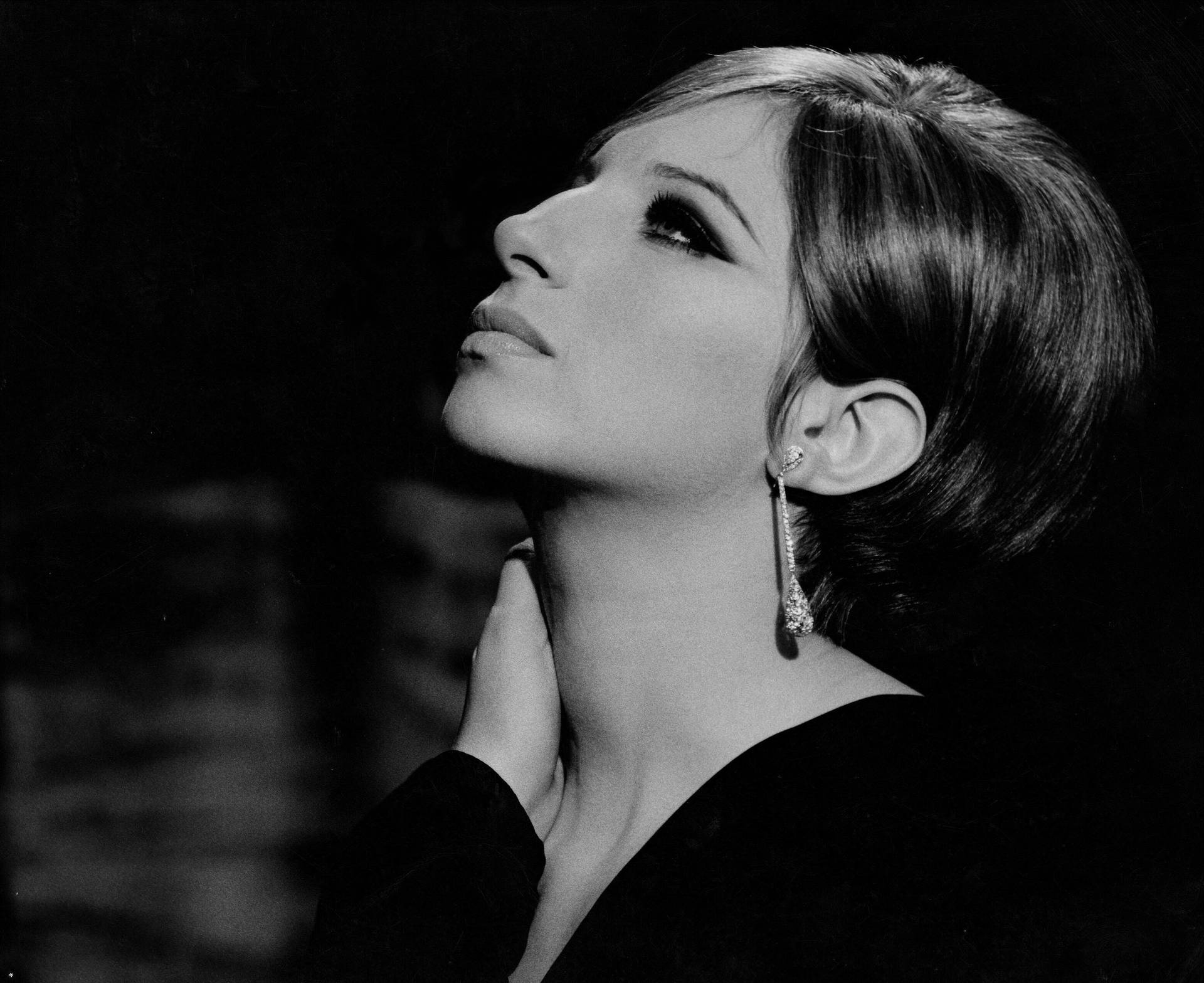 Tapet af Steve Schapiro photoshoot fra 1967 med Barbra Streisand. Wallpaper
