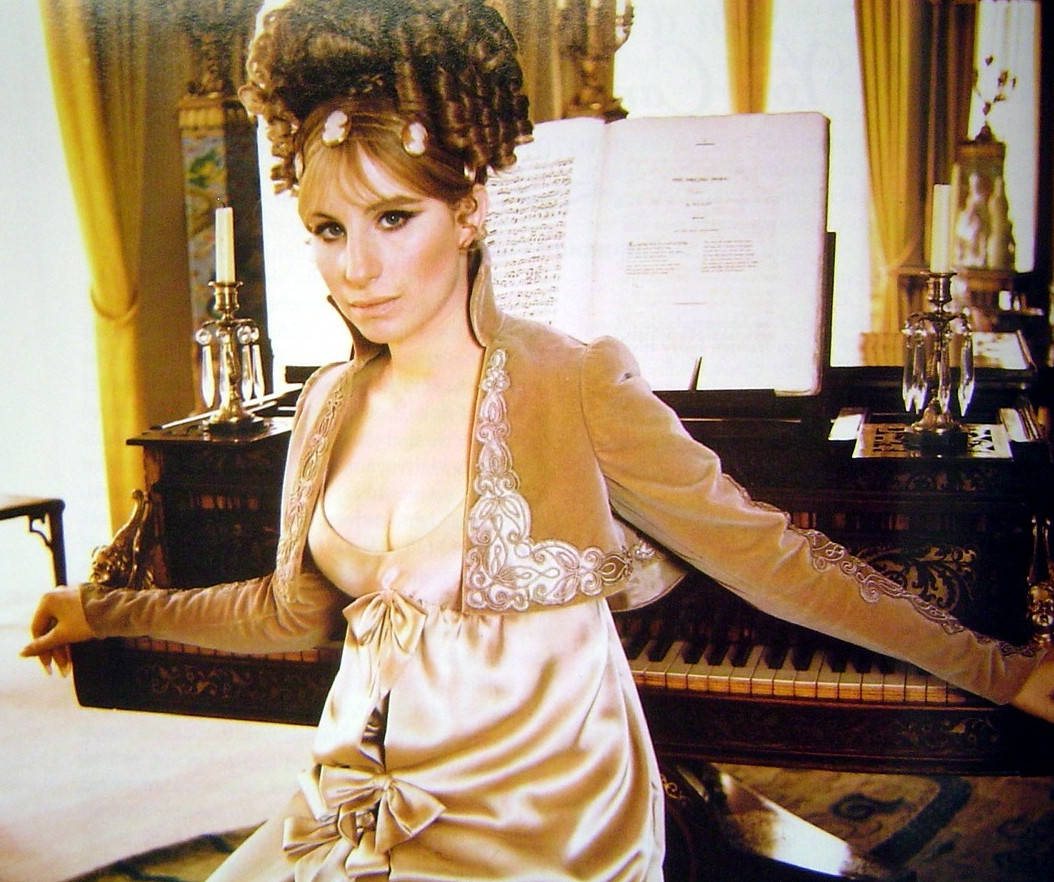 Barbra Streisand By The Piano Lawrence Schiller Wallpaper