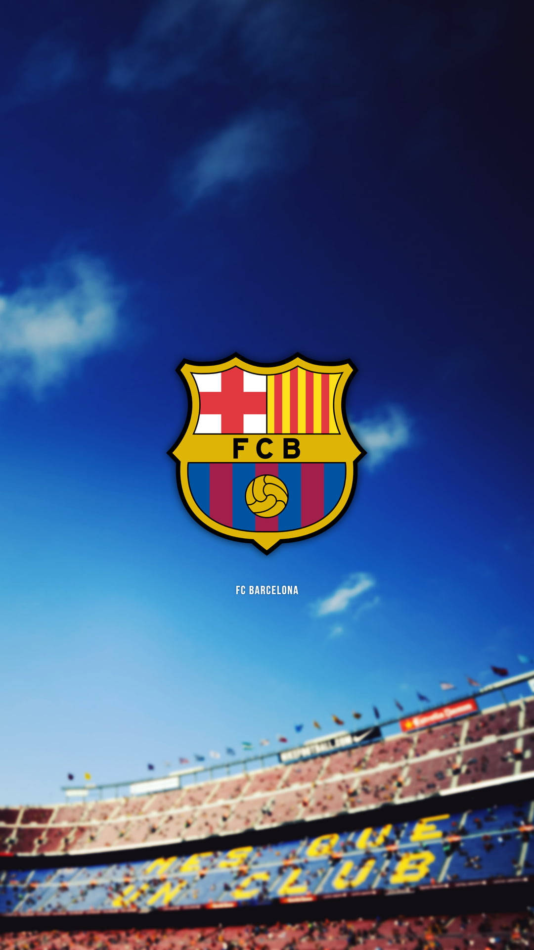 Barcelona Fc Logo In Sky Wallpaper