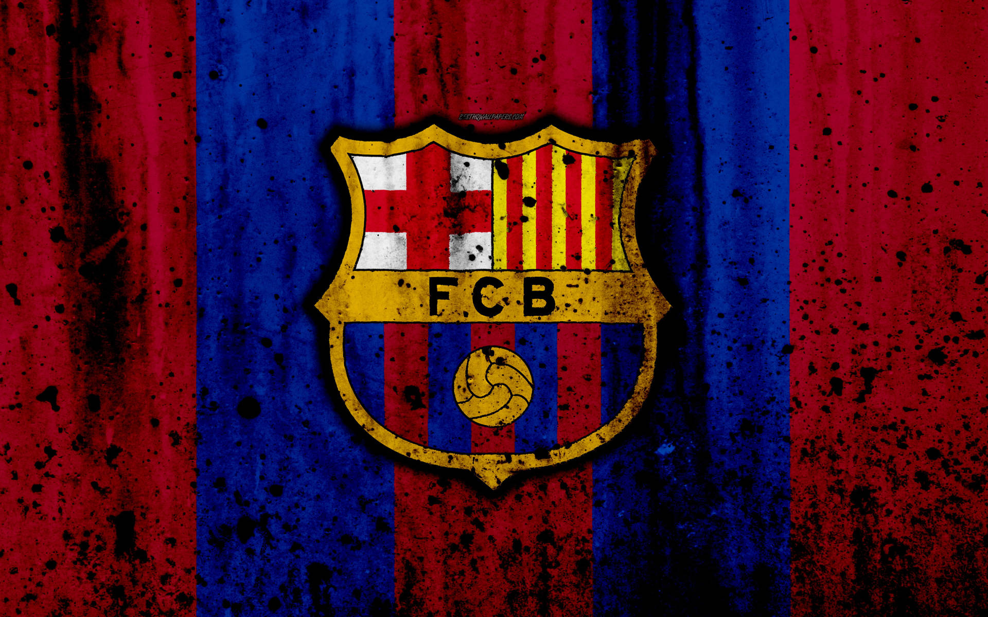 Barcelona Logo Med Sort Splatter Wallpaper