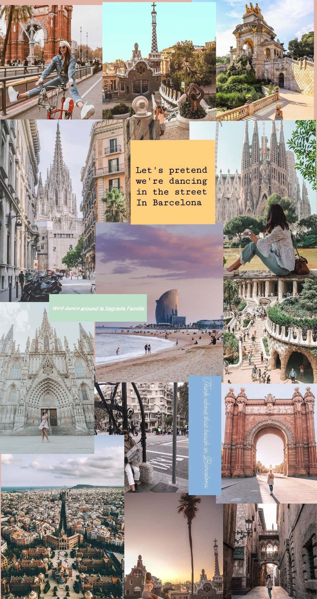 Barcelona Travel Collage Wallpaper