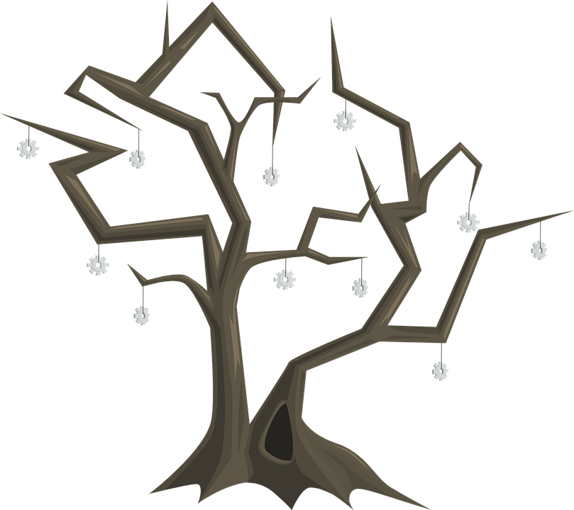 Bare Treewith Spider Webs PNG