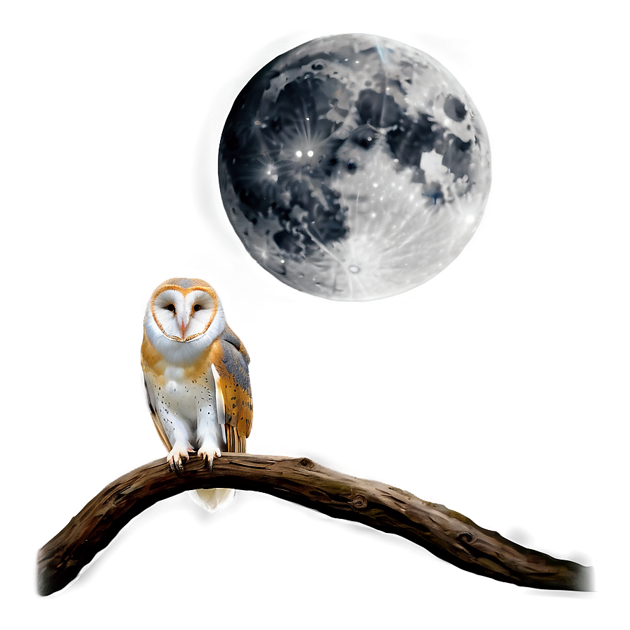 Barn Owl And Moon Png 06252024 PNG