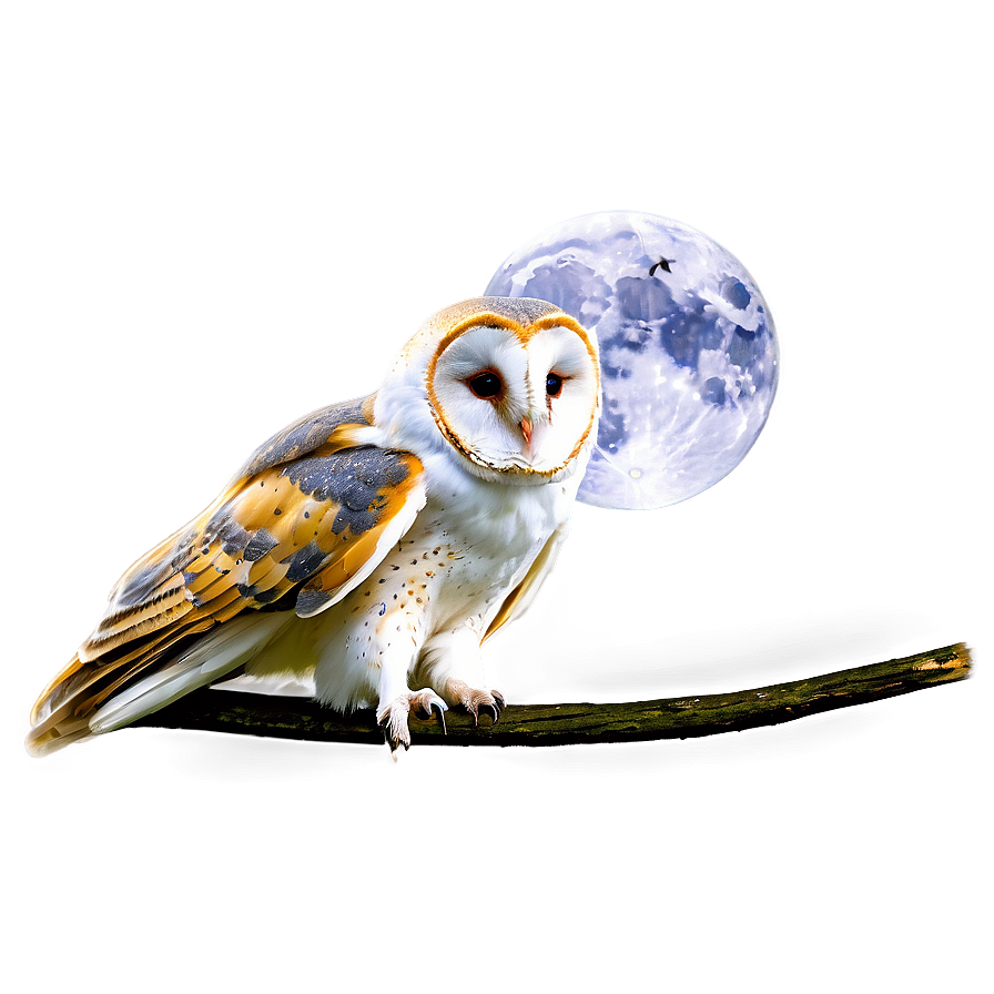 Barn Owl And Moon Png 06252024 PNG