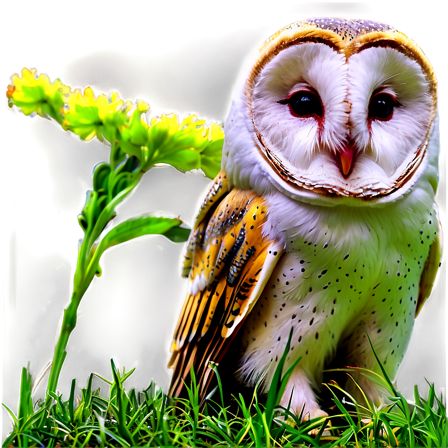 Barn Owl In Grassland Png 06252024 PNG