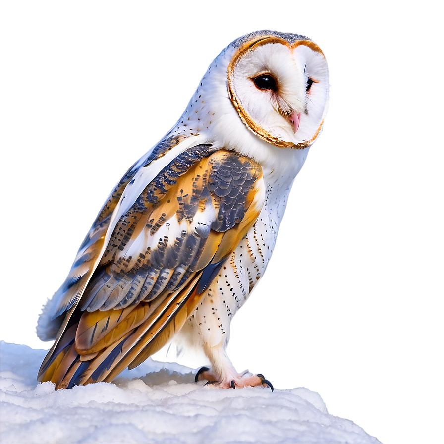 Barn Owl In Snow Png 06252024 PNG