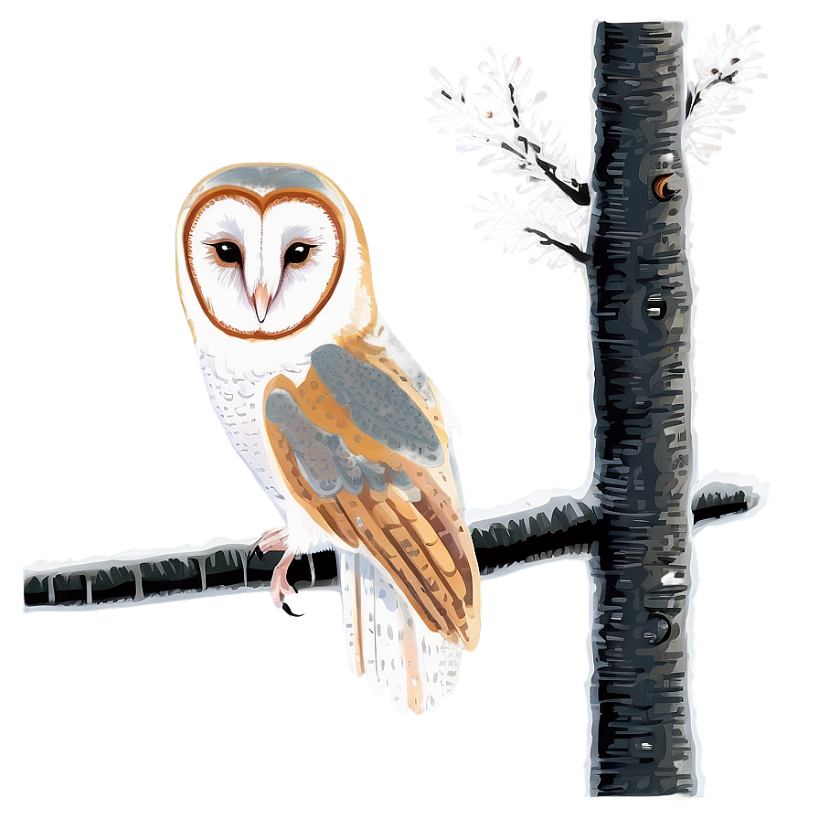 Barn Owl In Winter Setting Png 17 PNG