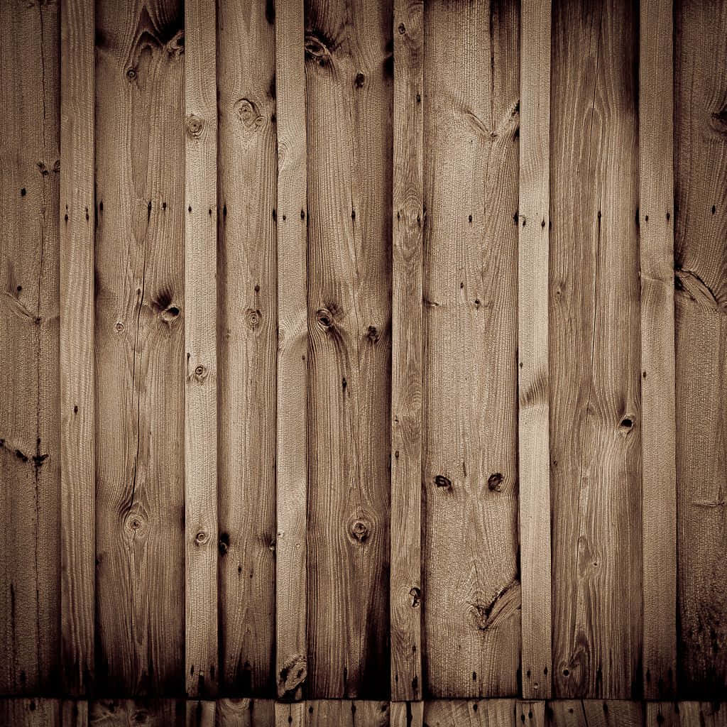 En trævæg med en bænk foran. Wallpaper