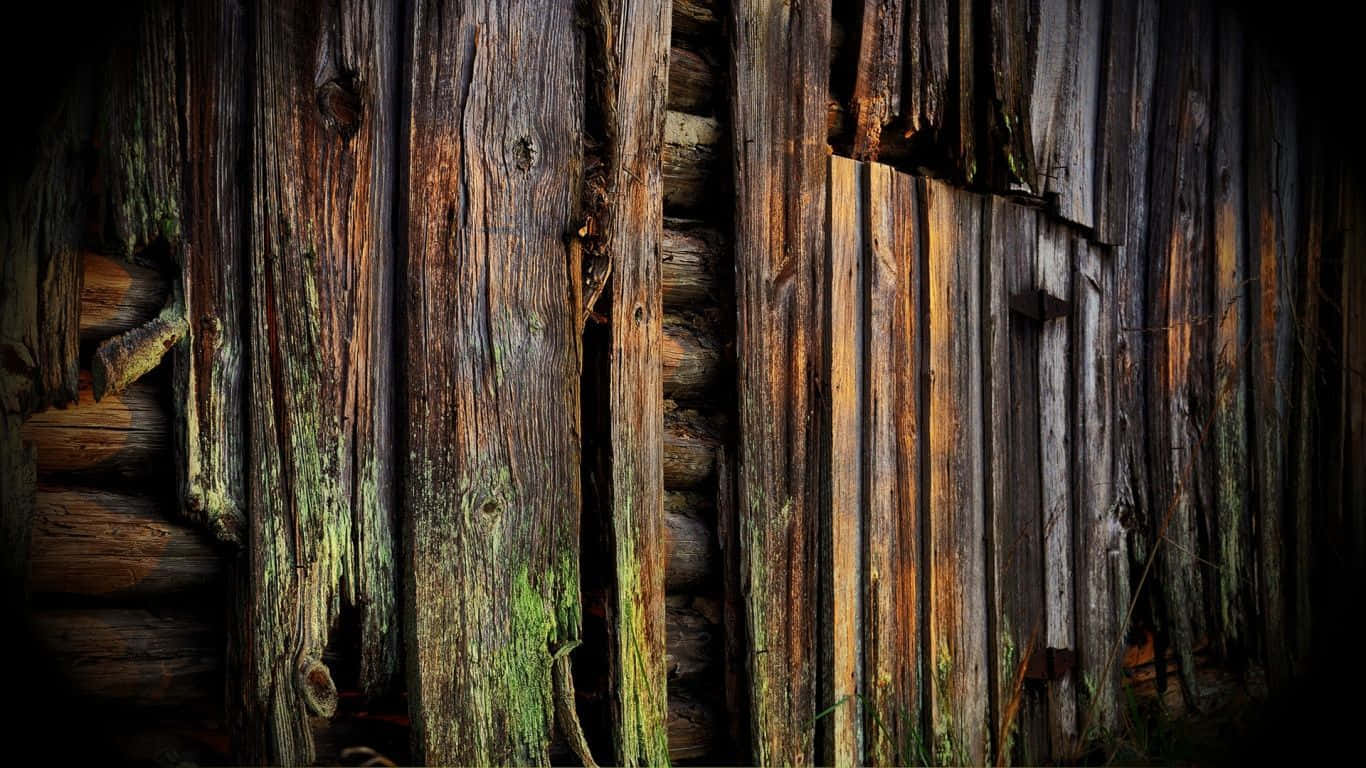 A Close Up Of A Wooden Wall Wallpaper