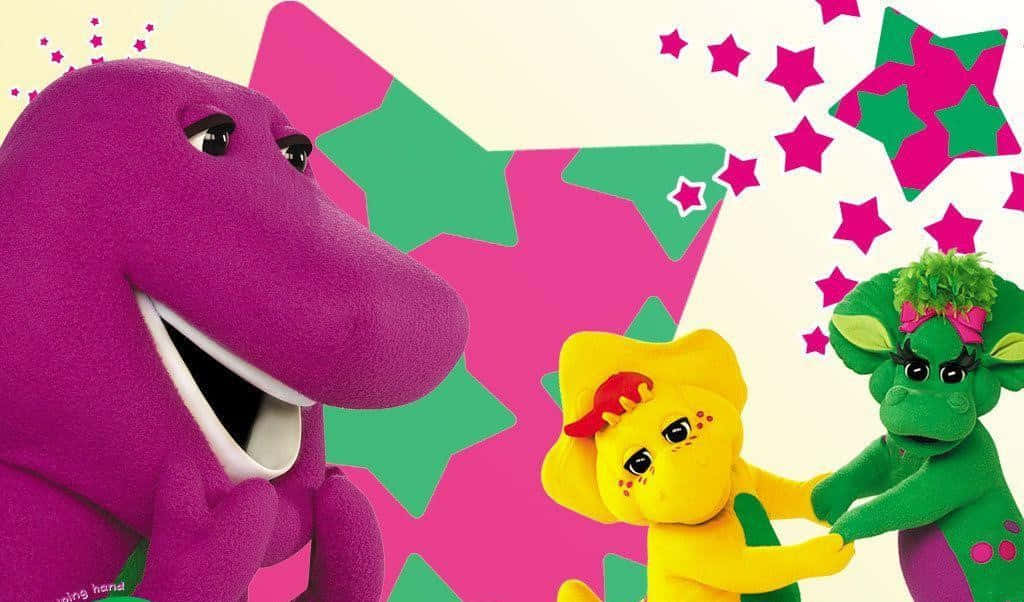 Barney and Friends Laughing Together Wallpaper