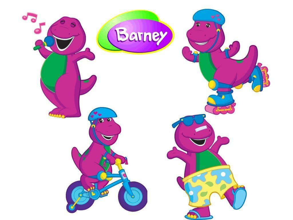 Barney and Friends having fun in the park Wallpaper