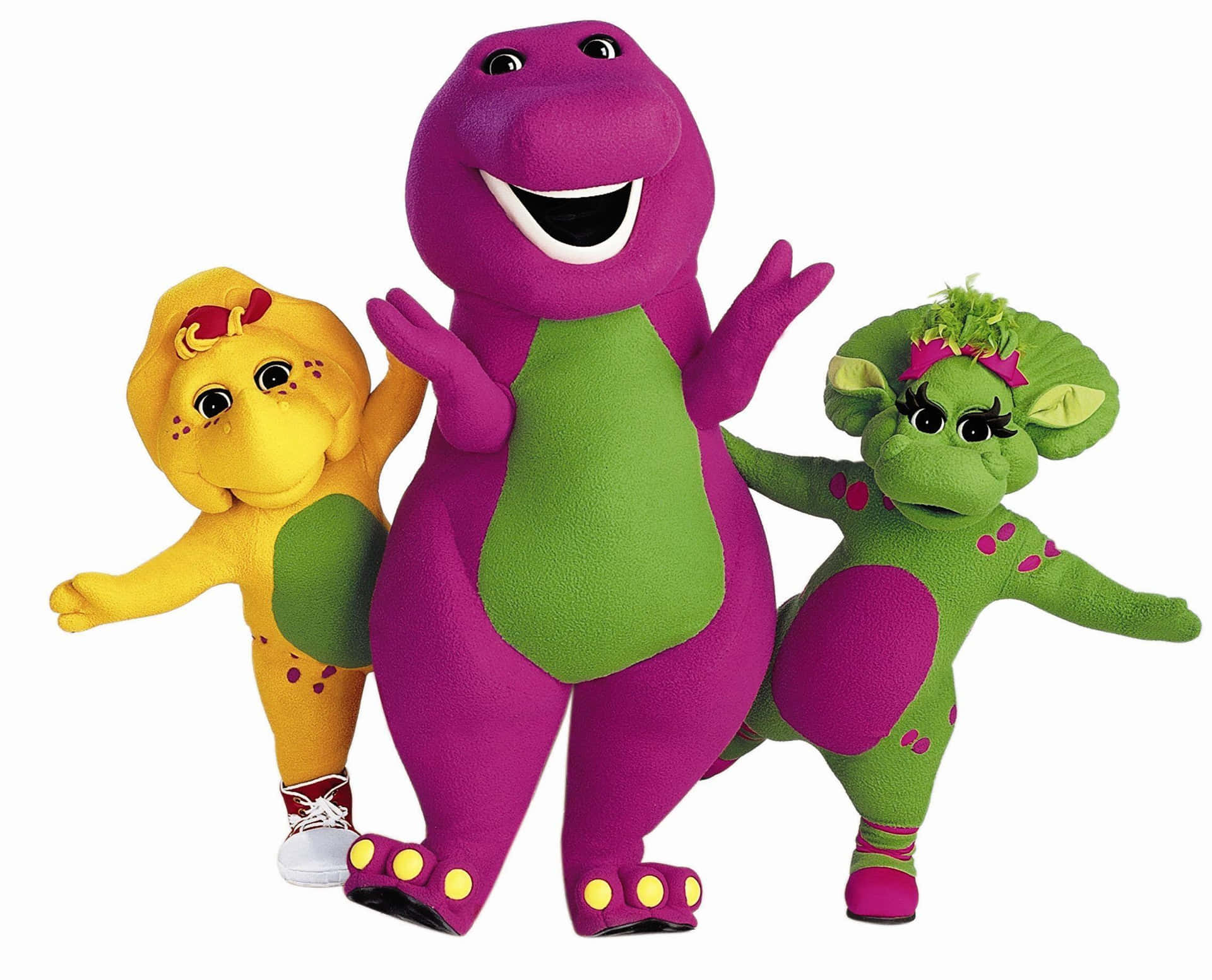 Barney the Dinosaur in a colorful, fun-filled background Wallpaper
