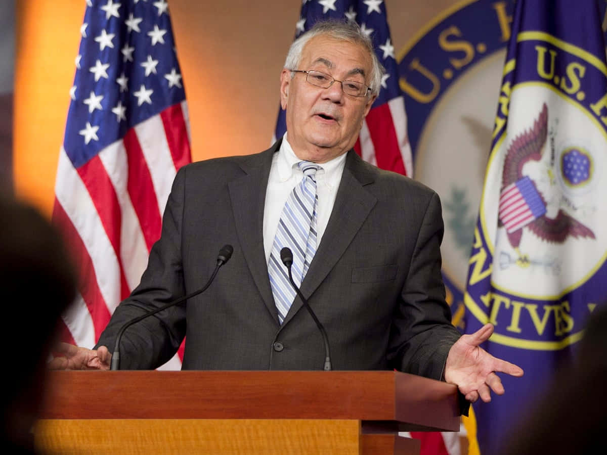 Barney Frank Delivering Inspiring Speech Wallpaper