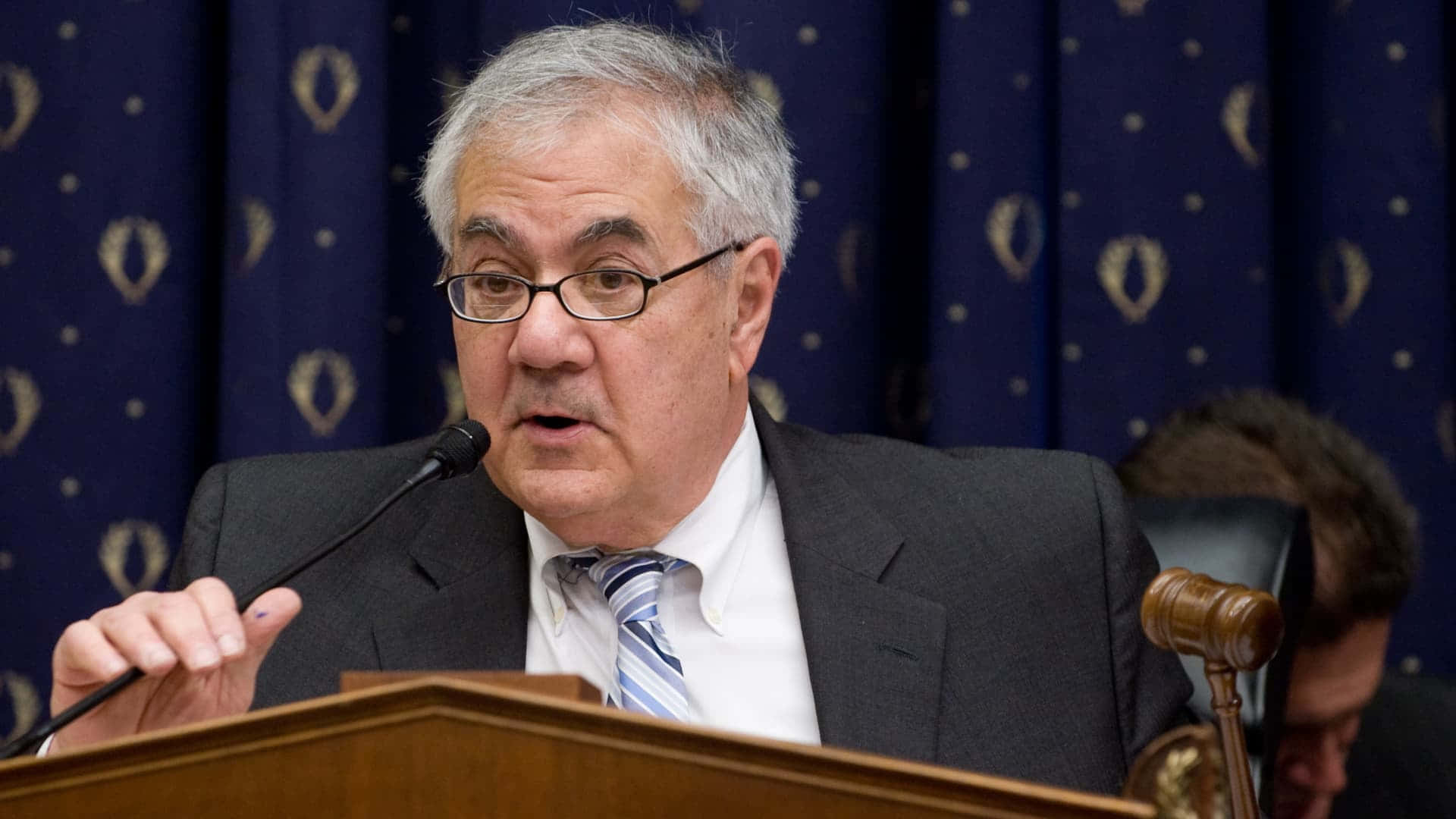 Barney Frank Holding The Microphone Wallpaper