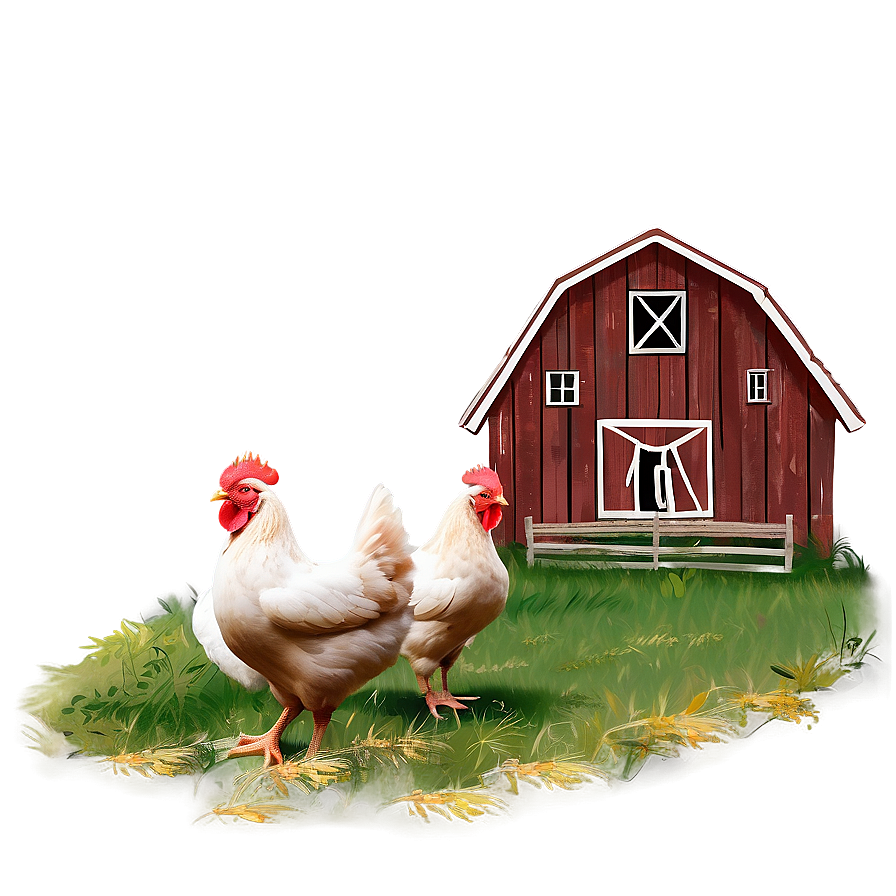 Barnyard Hen Scene Png 06202024 PNG