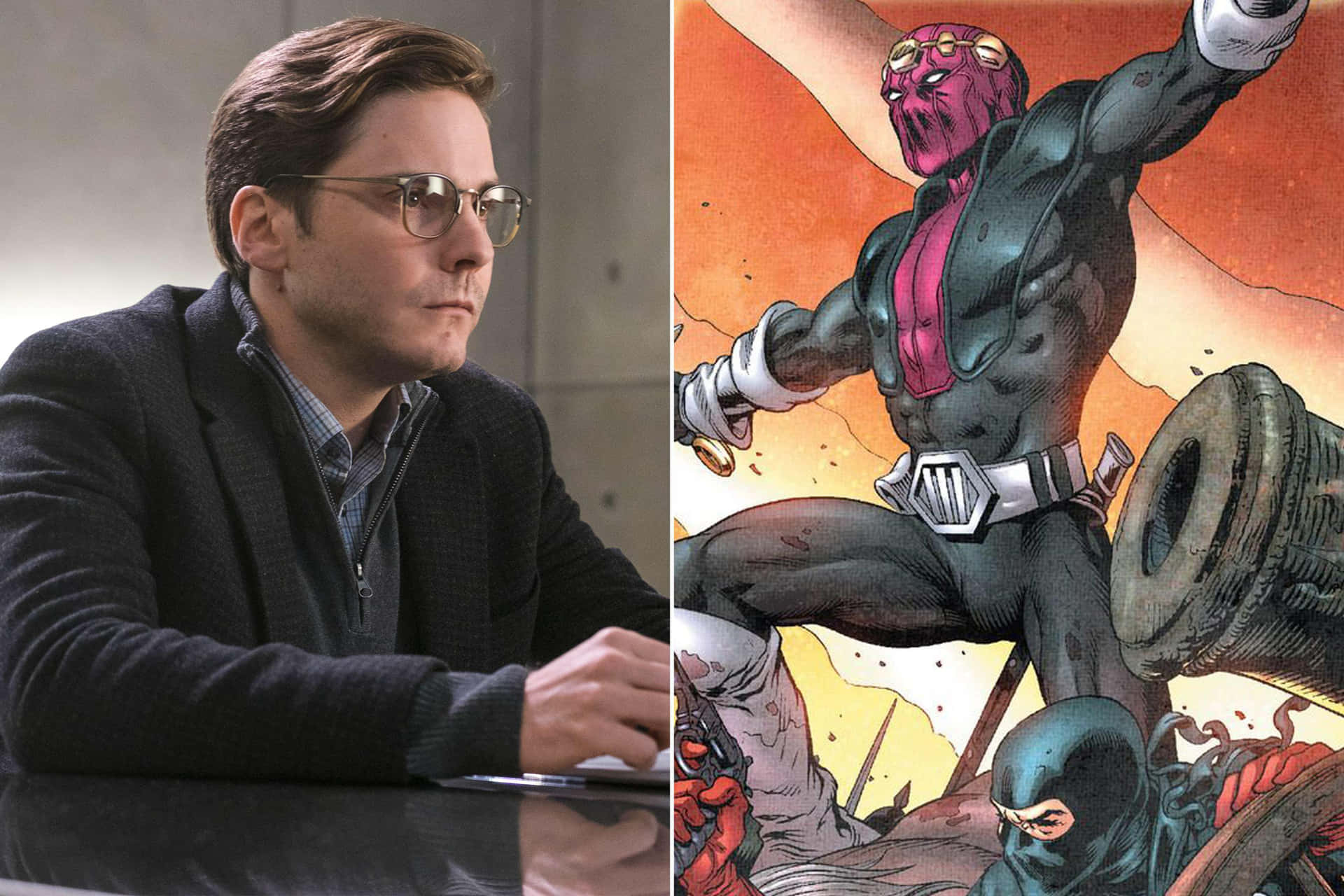 Baron Zemo Staat Bovenop Een Vervallen Monument Achtergrond