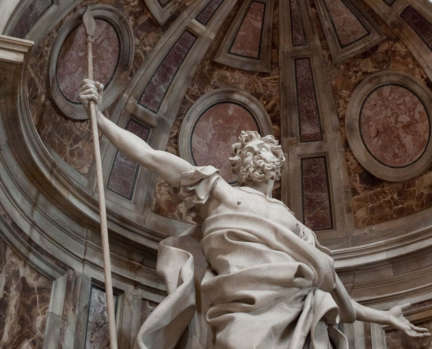 Baroque Angel Statue Spear Wallpaper