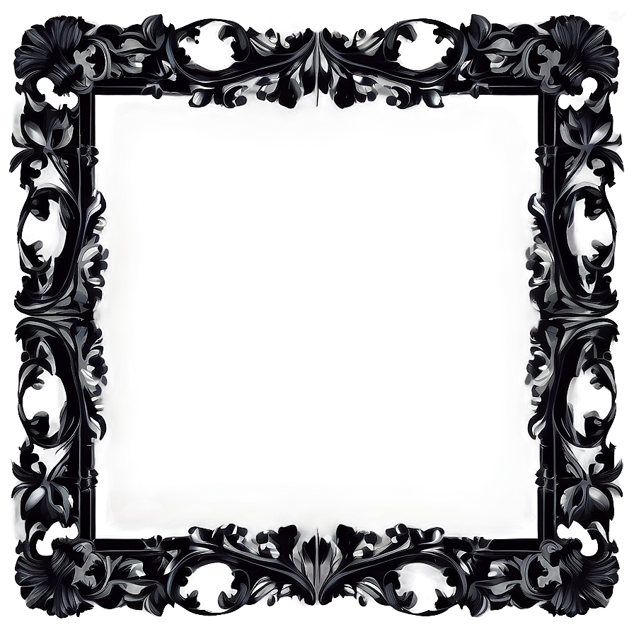 Baroque Black Frame Png Dad21 PNG