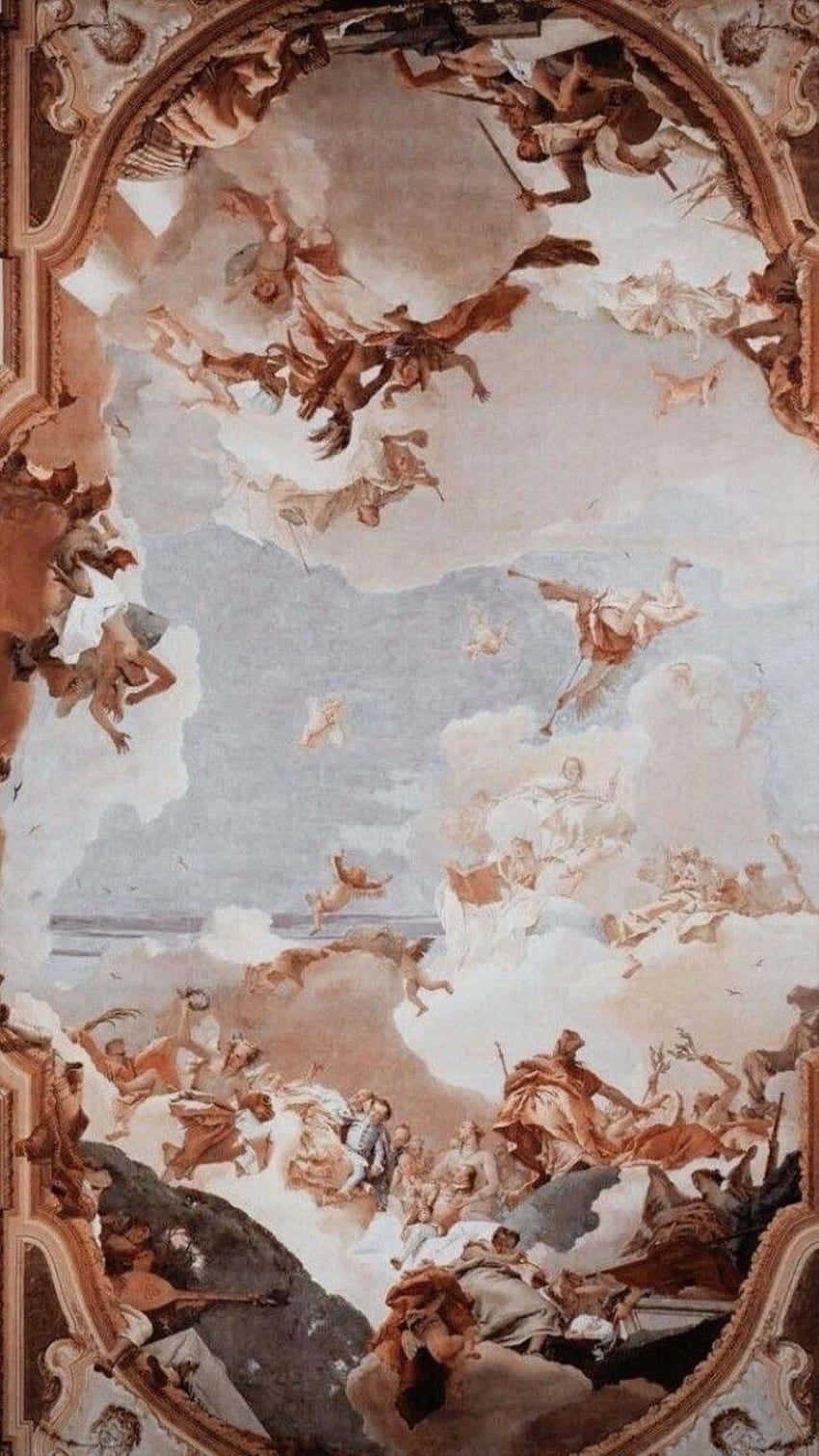 Baroque_ Ceiling_ Fresco_ Angels Wallpaper