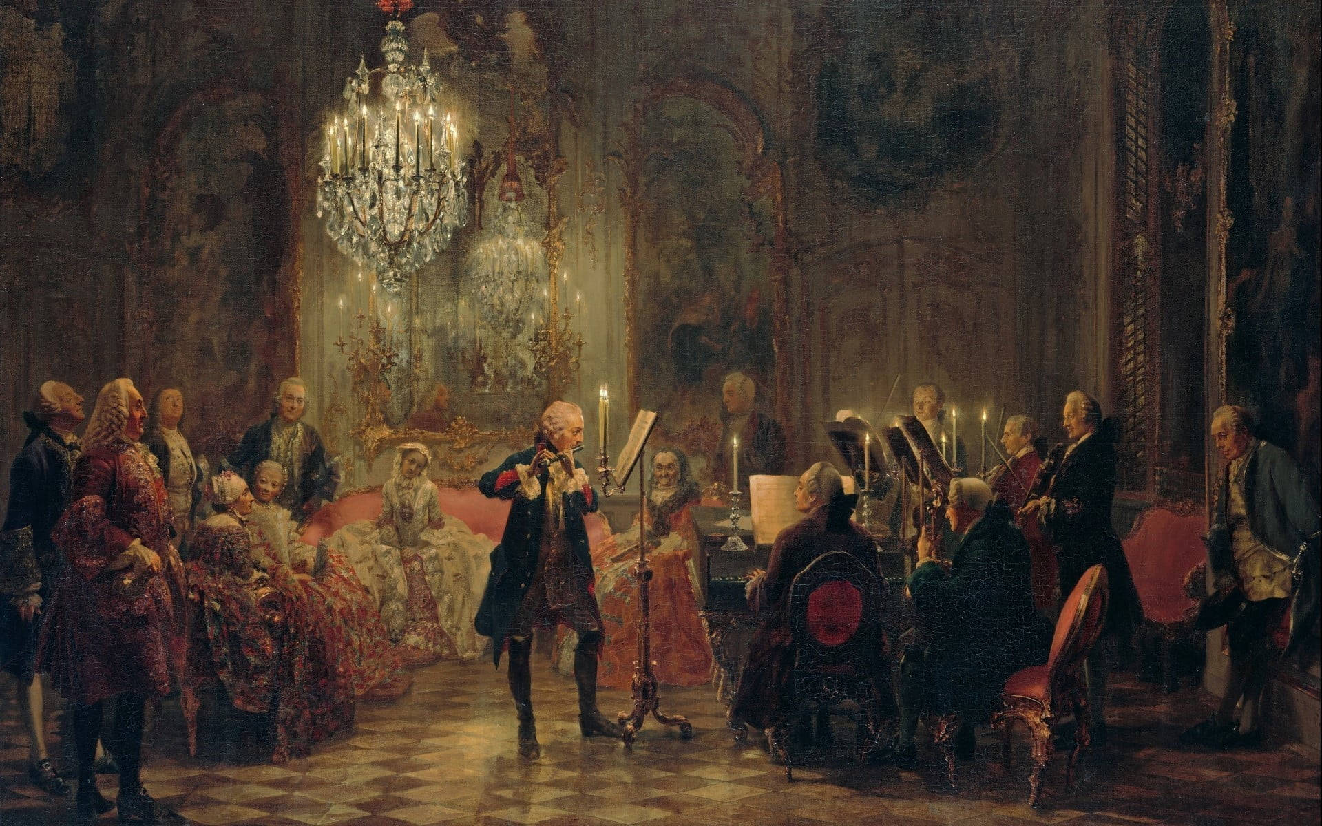 Baroque Era Music Concert Painting Wallpaper