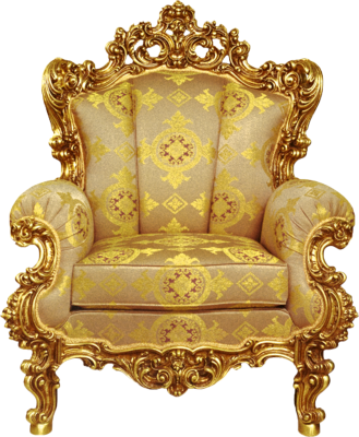Baroque Golden Armchair Transparent Background PNG