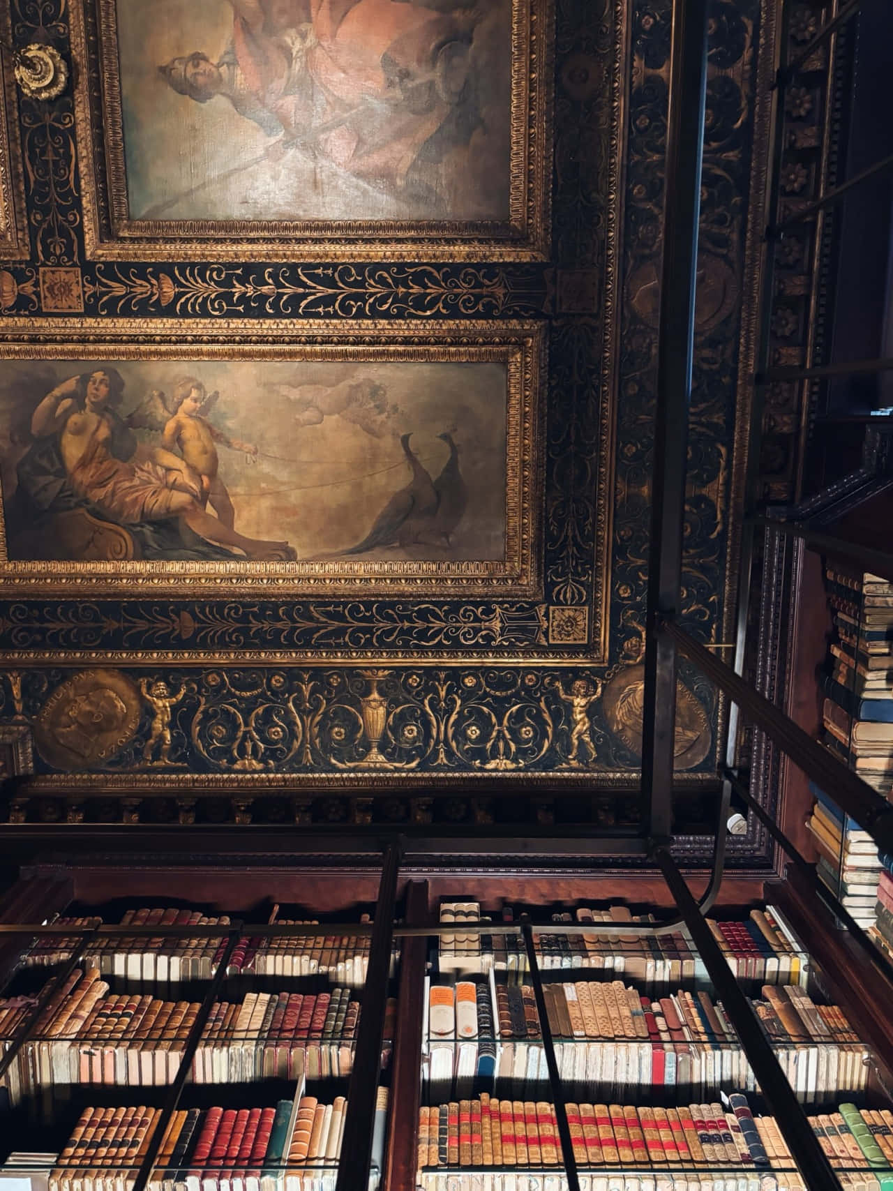 Baroque Library Corner Wallpaper