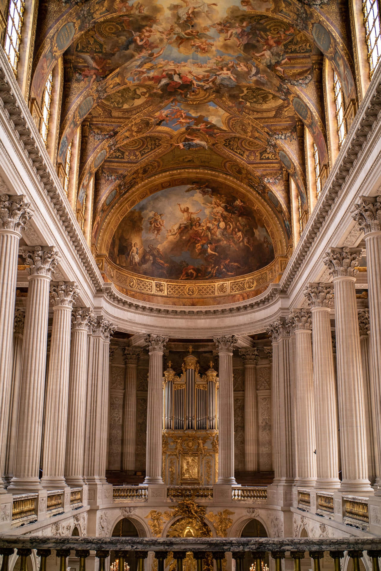 Baroque Palace Chapel Interior Wallpaper